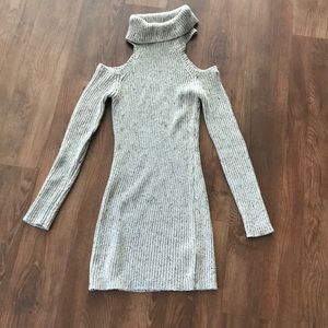 Cold Shoulder Mini Sweater Dress